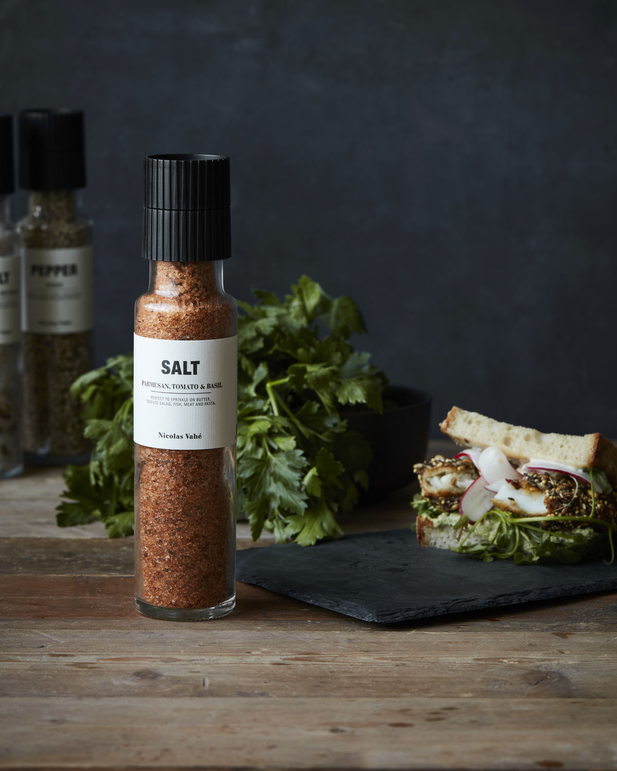 Salt, Parmesn, Toman & basil