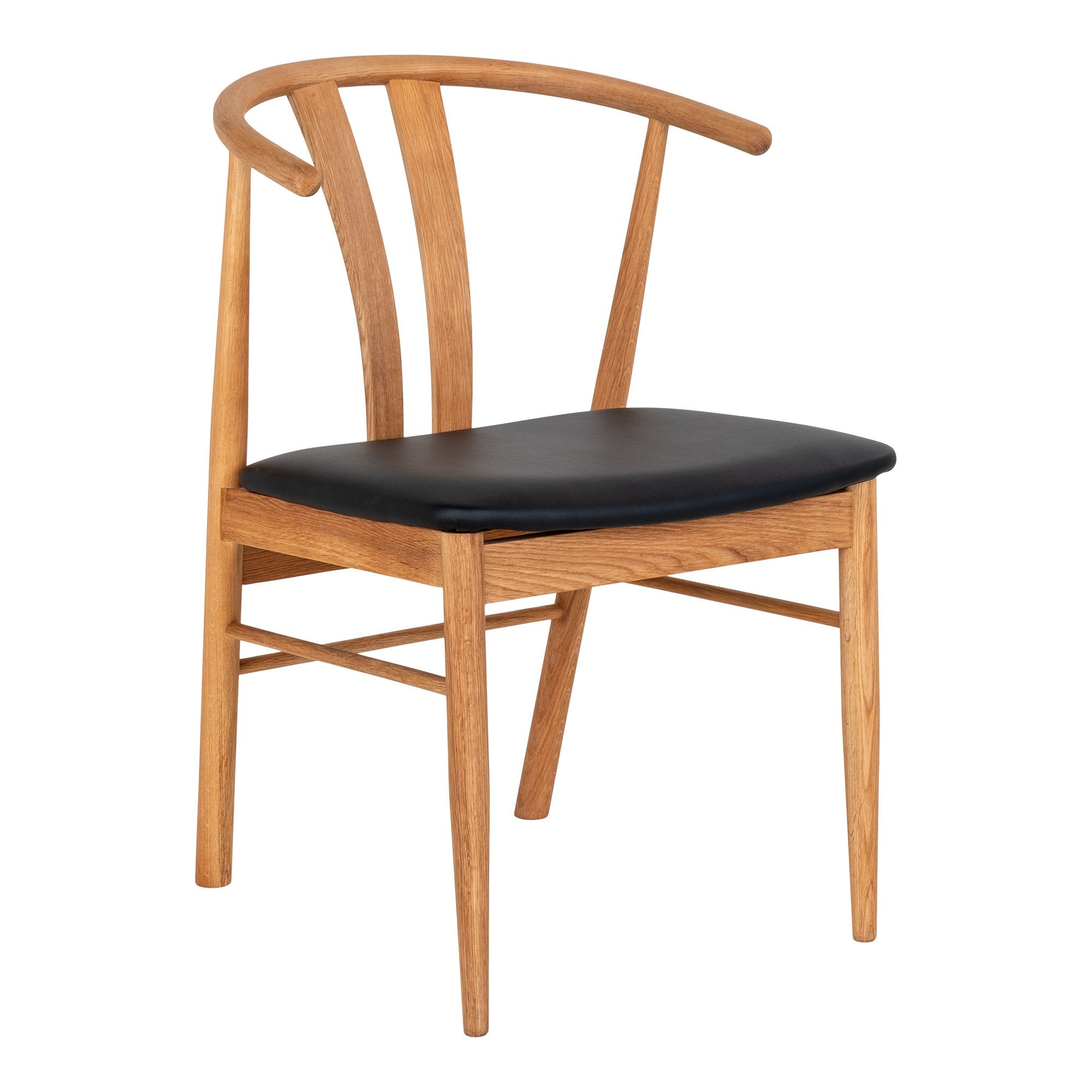 Artenara Dining Chair oak wood, PU seat, black