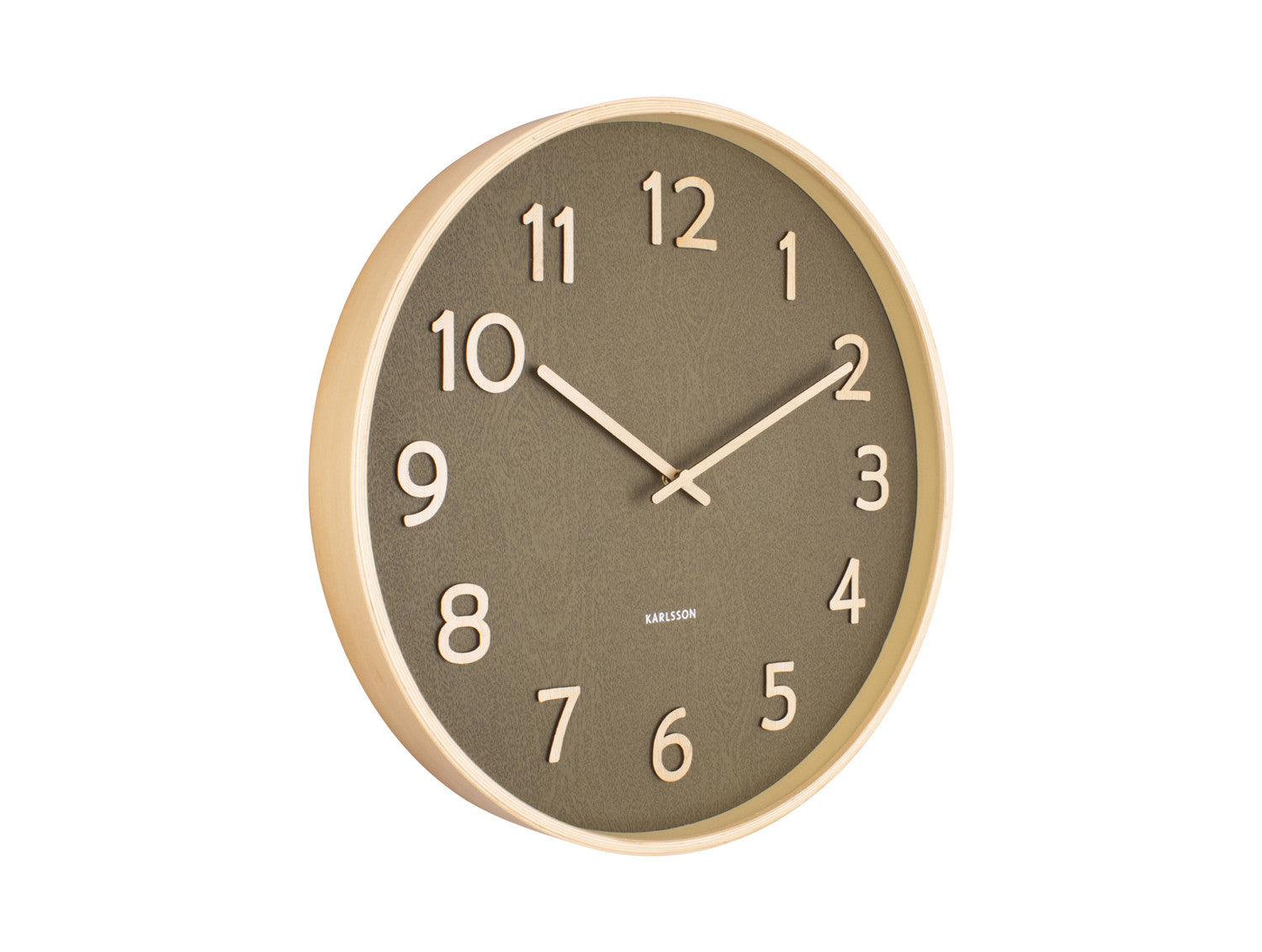 Wall clock Pure wood Moss gre