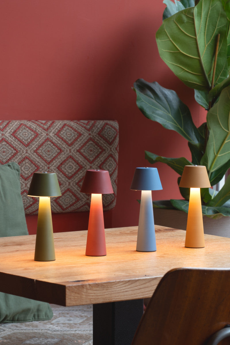 Table lamp Mini LED Cone Army green