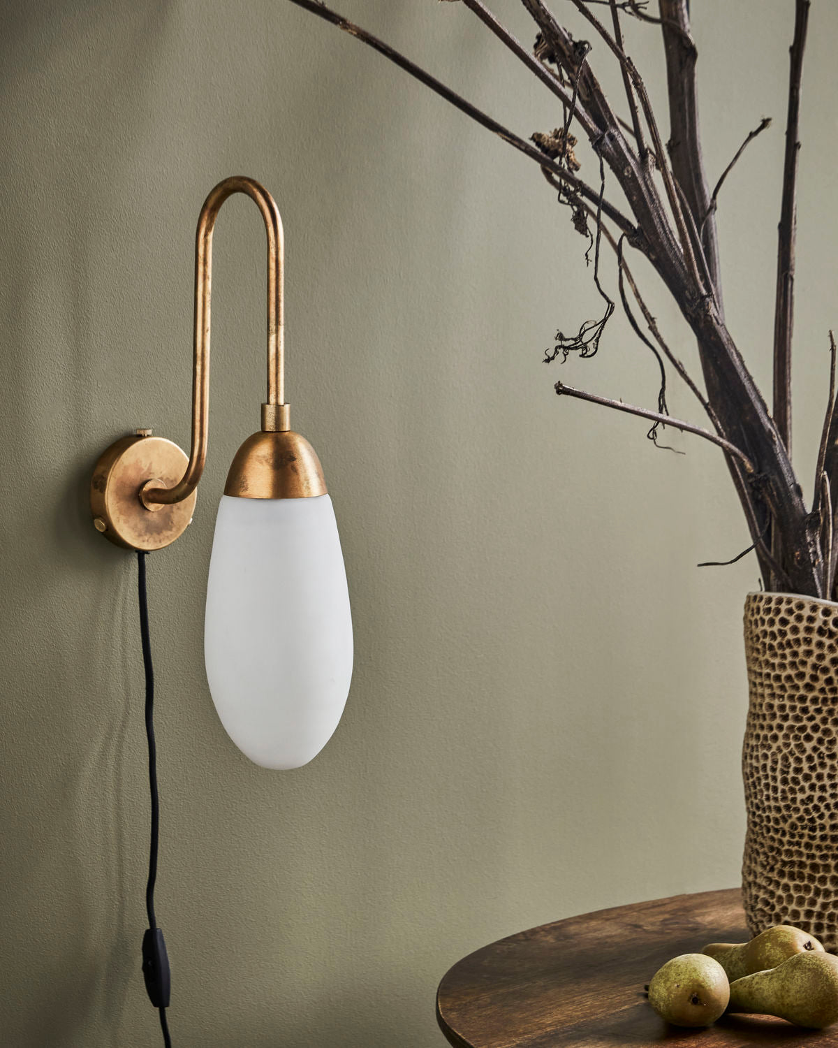 Wall lamp, Drop, Antique brown