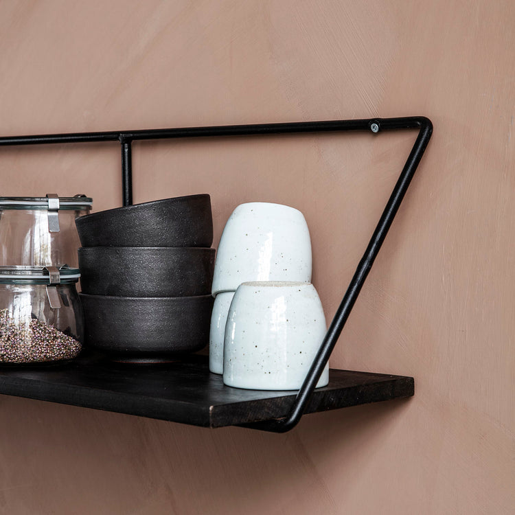 Shelf, Wired, Black stain