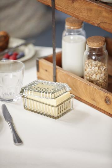 Smørboks mønstret glas