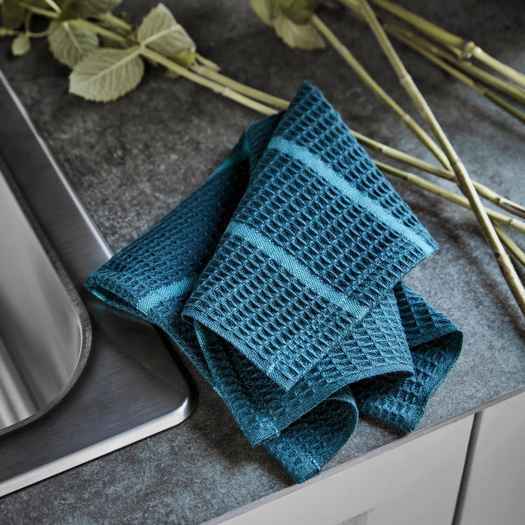 Dish cloth, Rena, blue/petrol