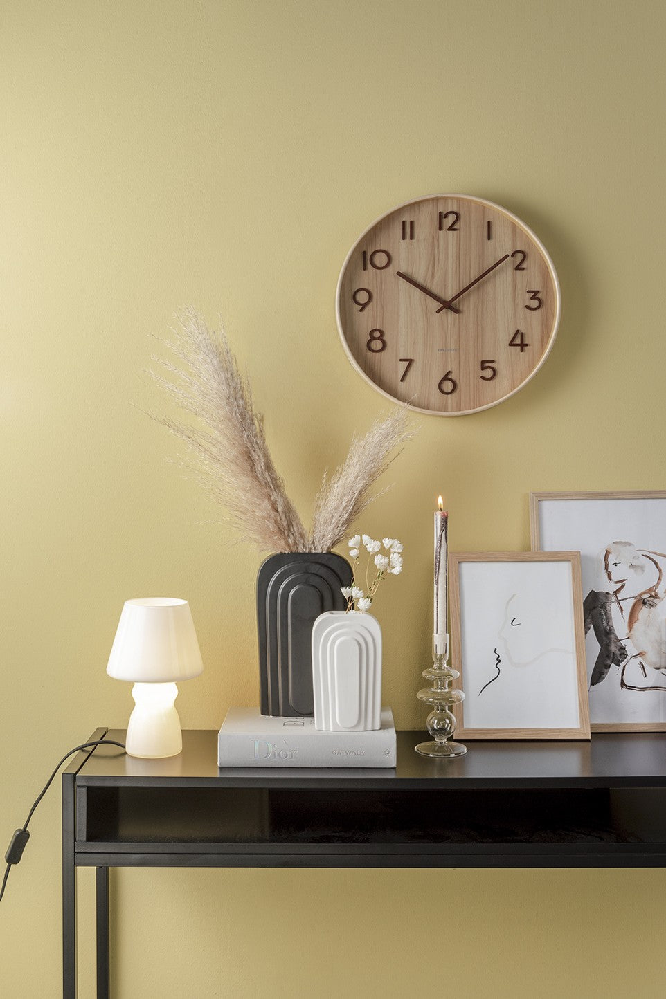 Wall Clock Pure Medium Walnut