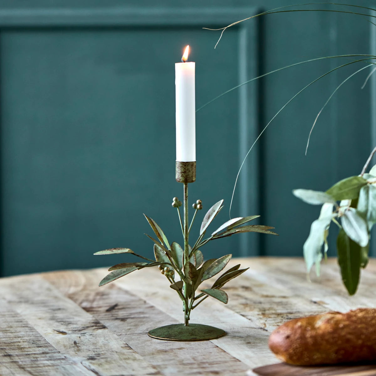 Candle stand, HDLeaves, Antique green