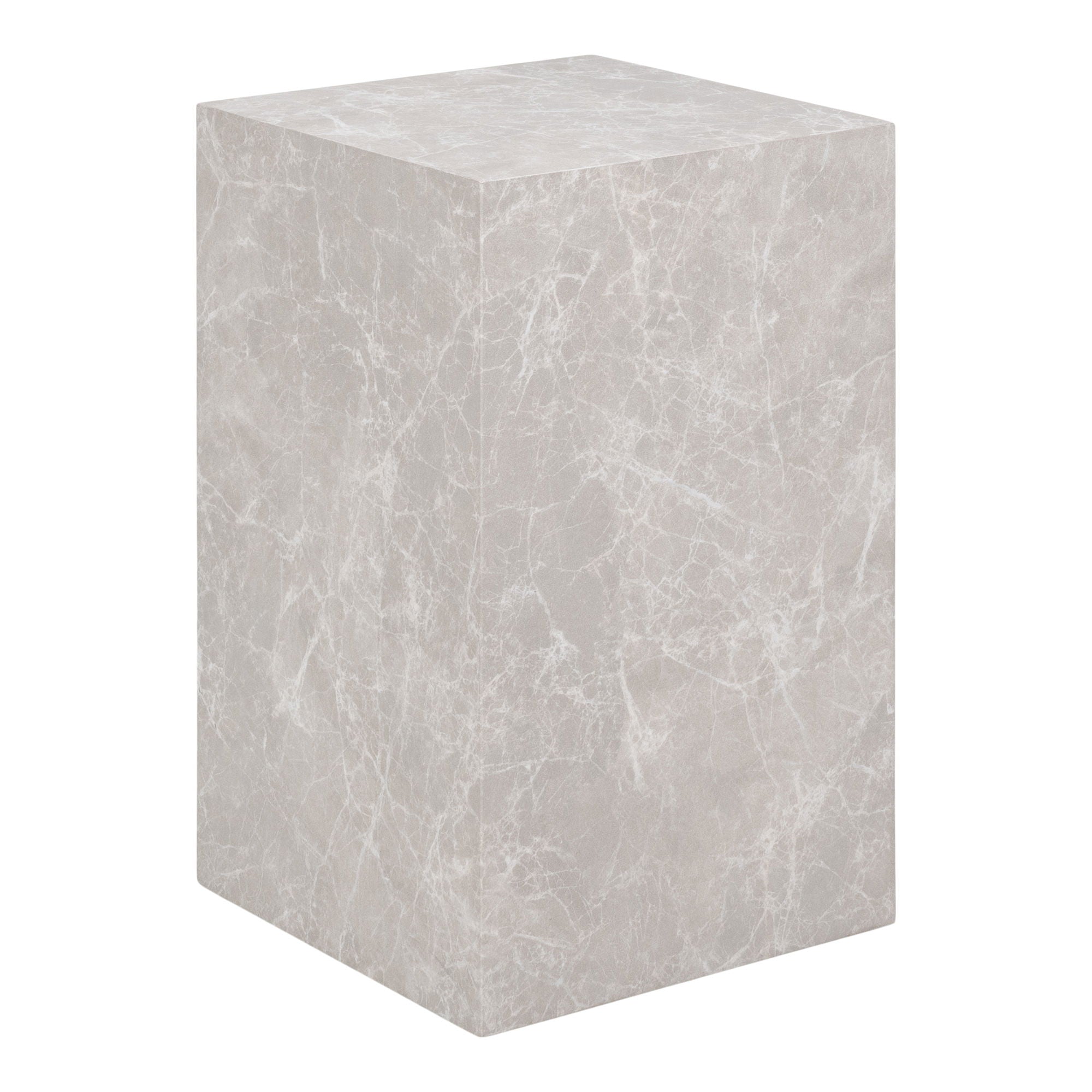 Prague side table, marble look, beige