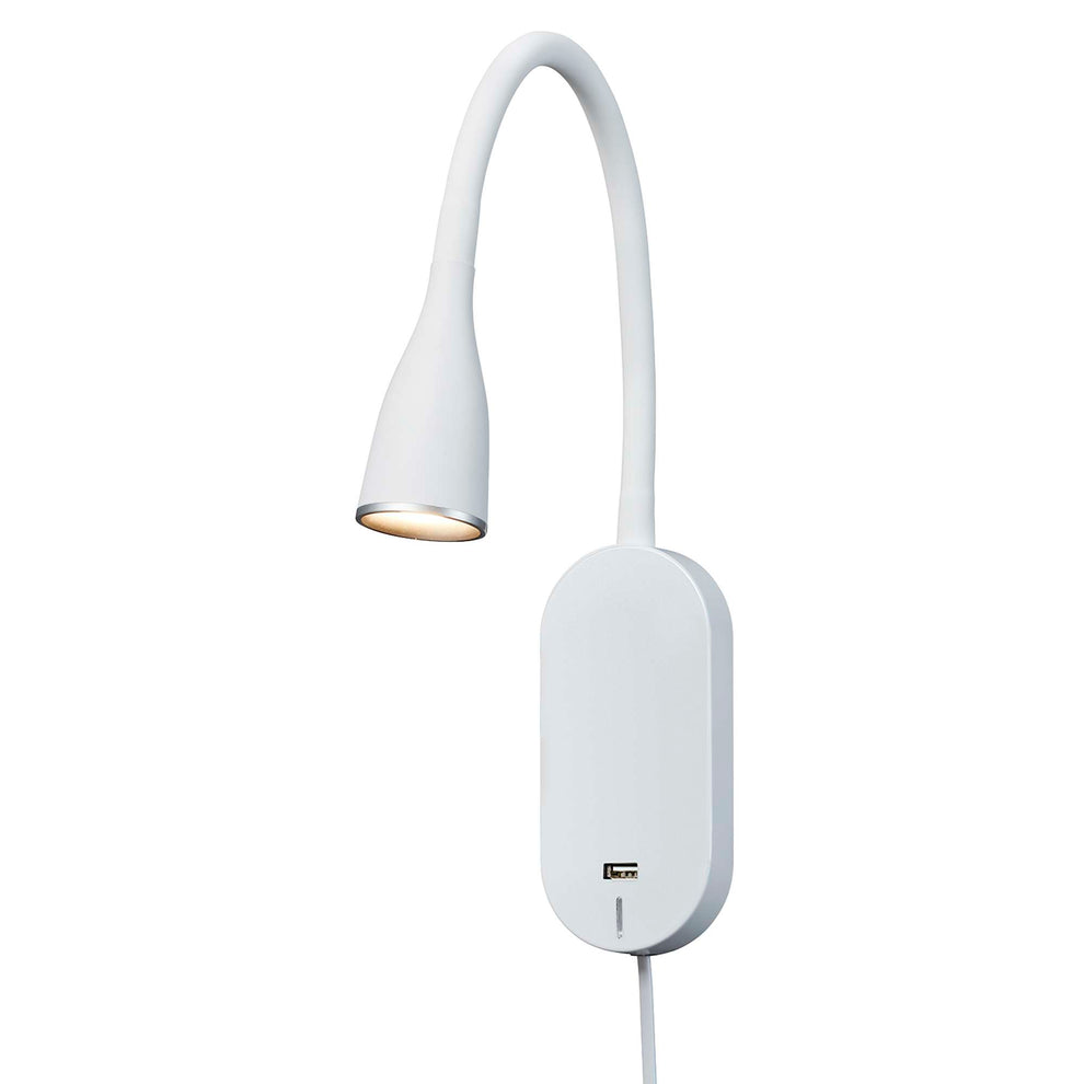 VÆGLMAMPE EYE USB LED HVID