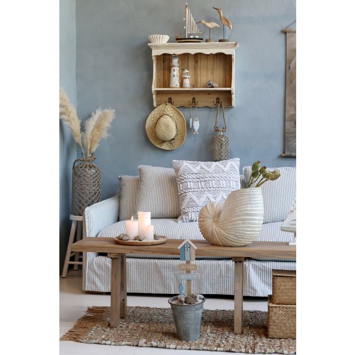 Vase musling H23,5 L38,5B20 antiq creme