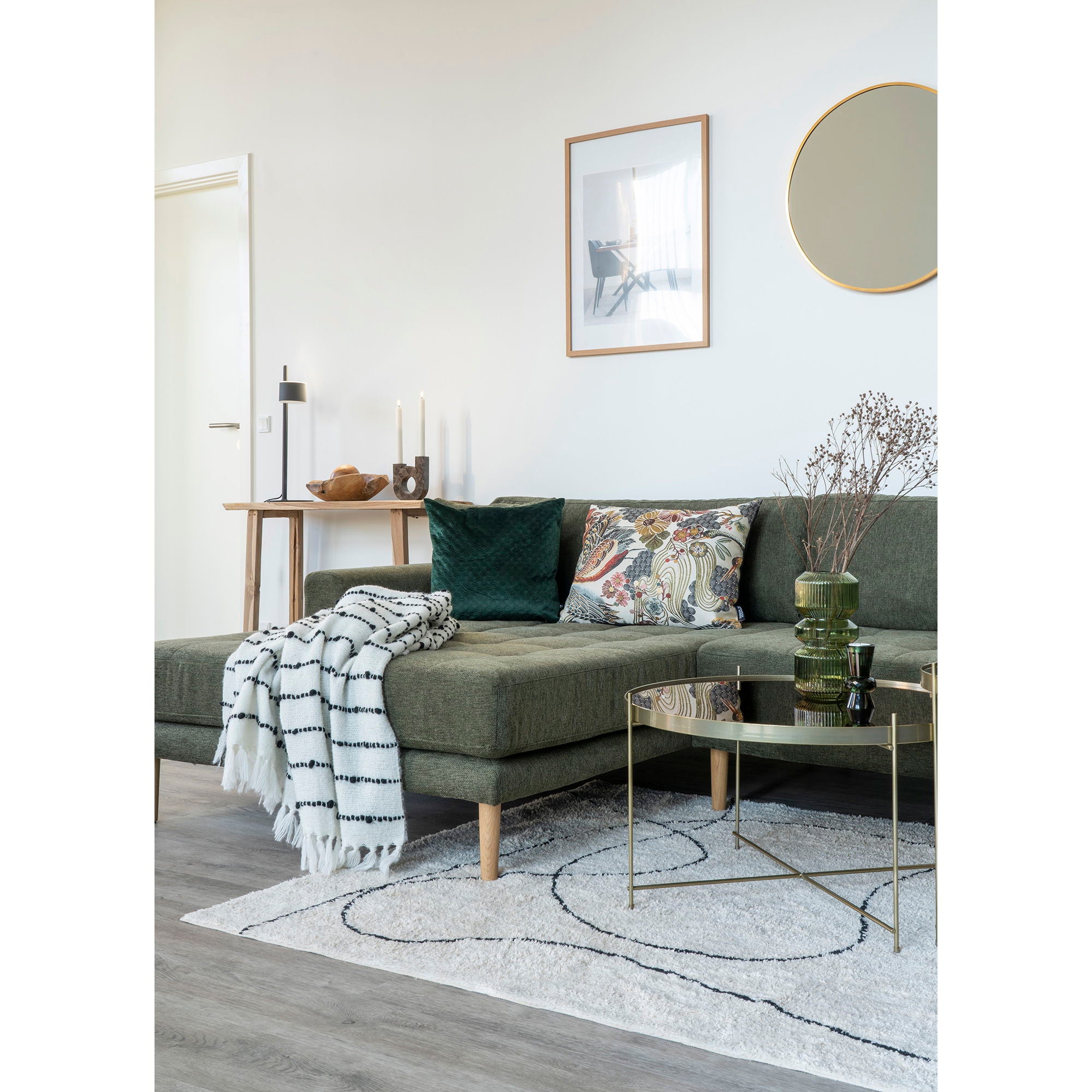 Tampa Rug, cotton with print, nature