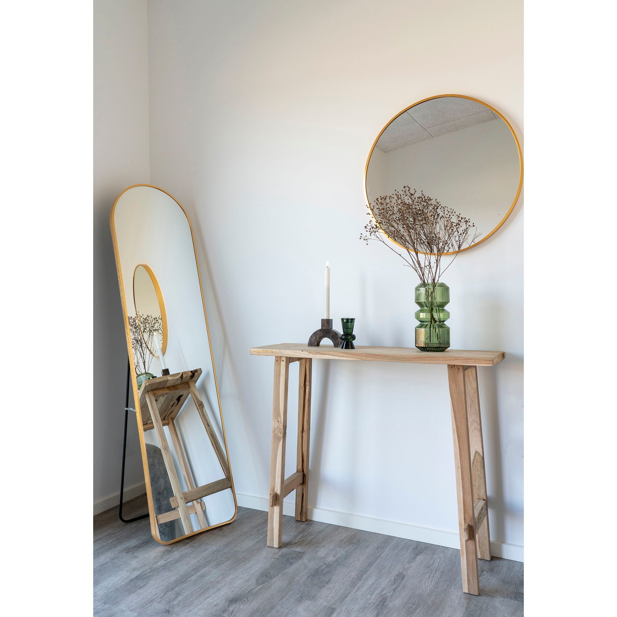 Madri mirror aluminum brass look 40x150cm