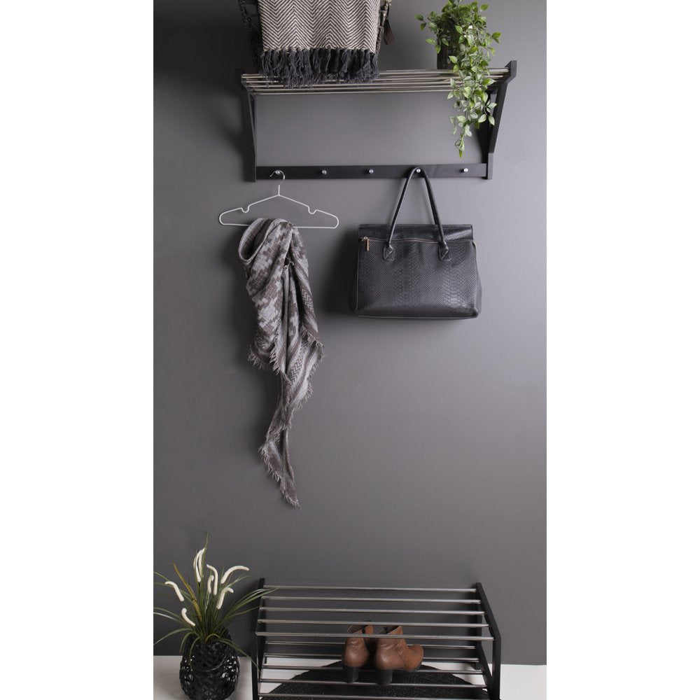 Padova Hat shelf, black wood