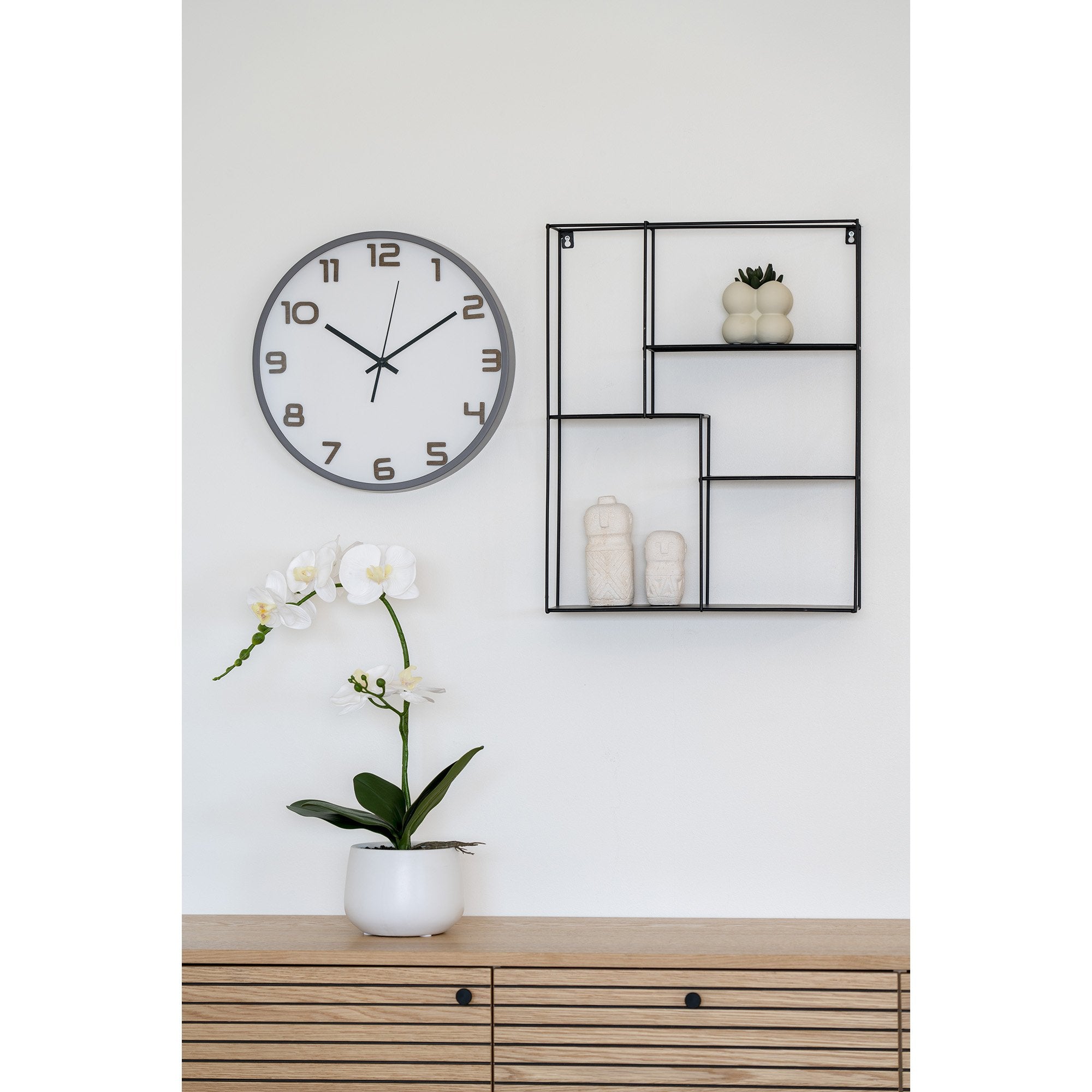 Greenwich wall clock, grey