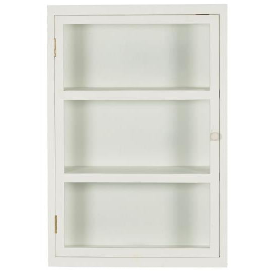 Vægskab Gilleleje m/3 hylder 3 glassider