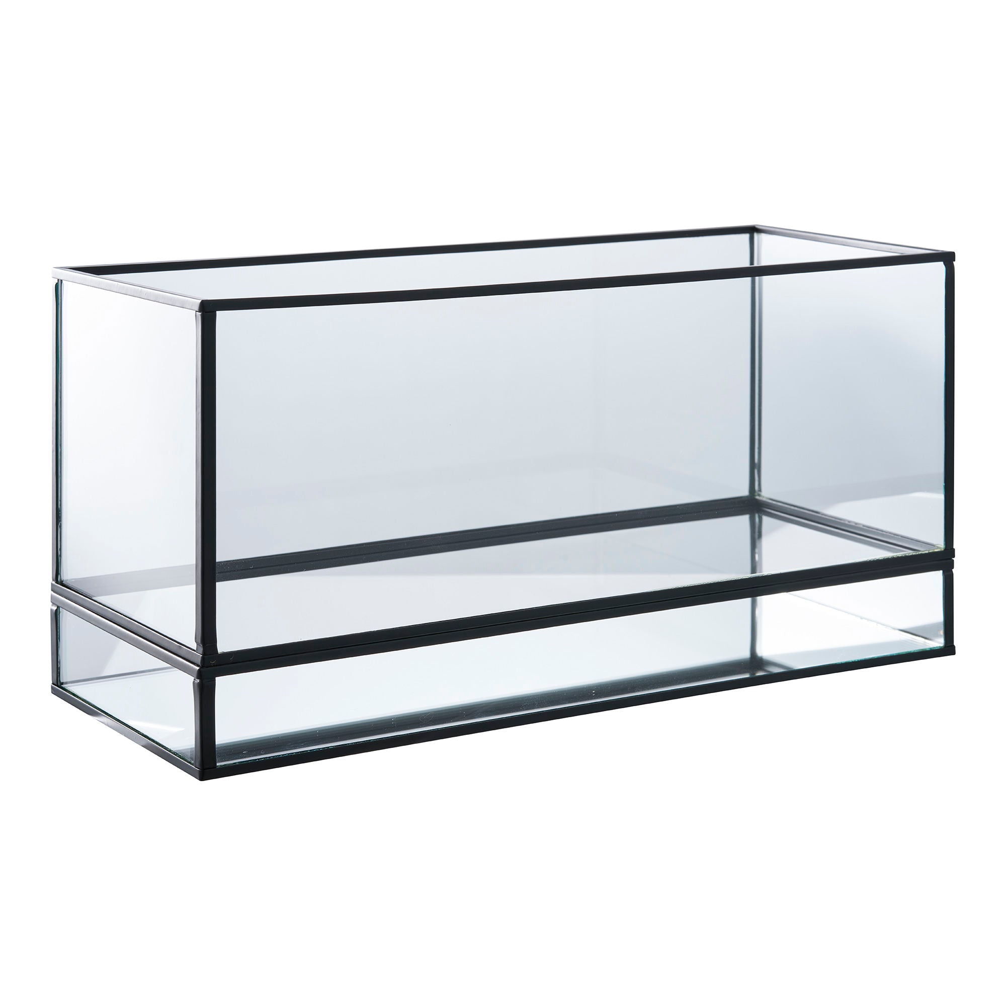 Hurricane Candle Holder, metal/glass, black