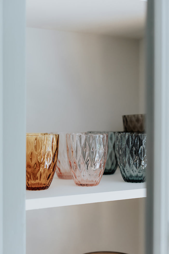 Diamond drinking glass - grey