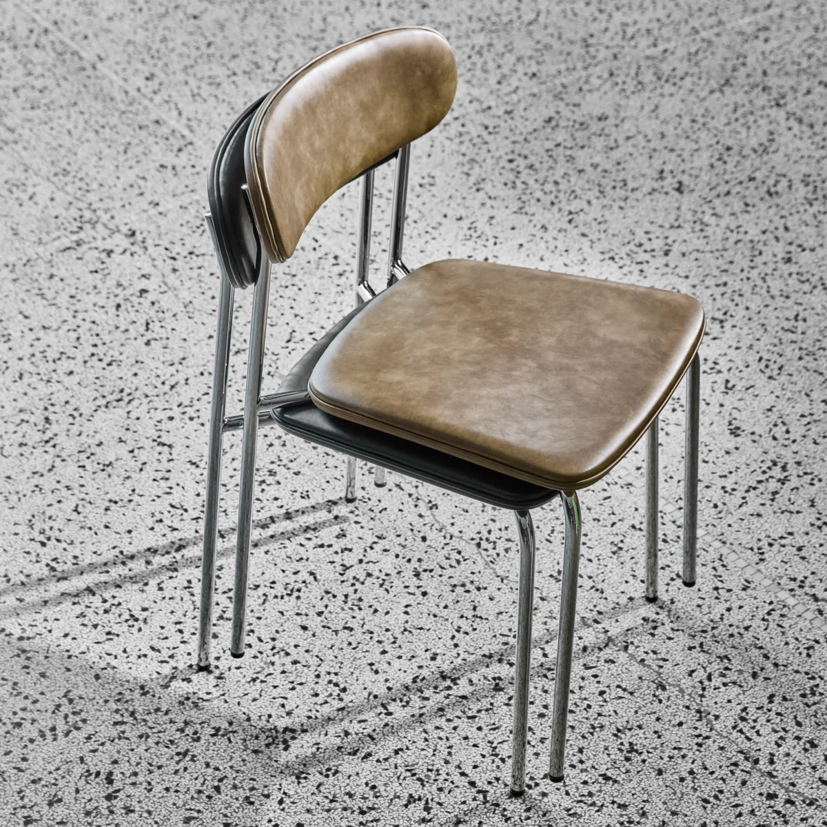 Chair, HDpova, Chrome; Khaki