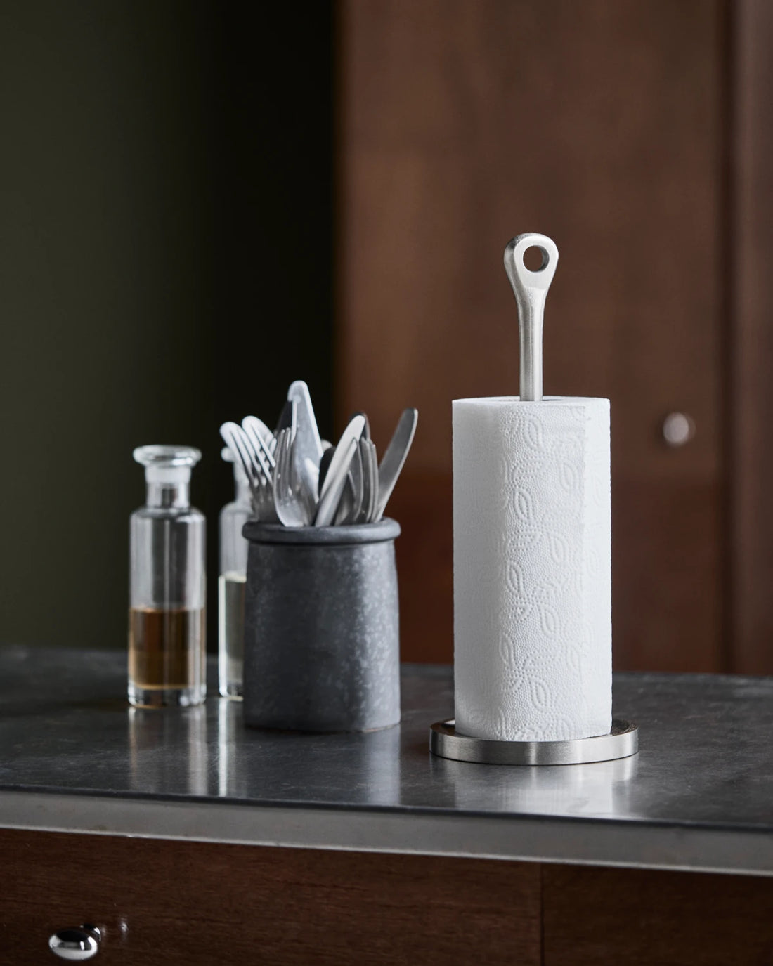 Paper towel holder, HDEden, Brushed silver