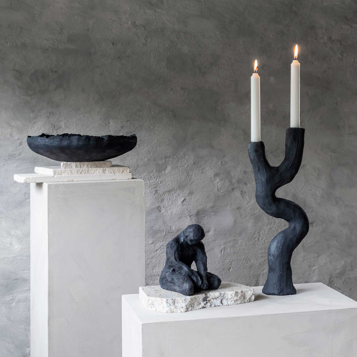 ART PIECE candleholder, black