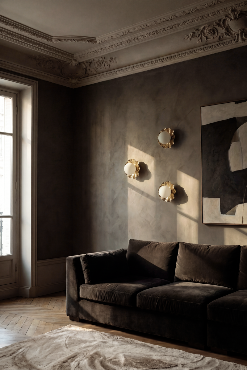 Lea Lampe - gylden | opal glas