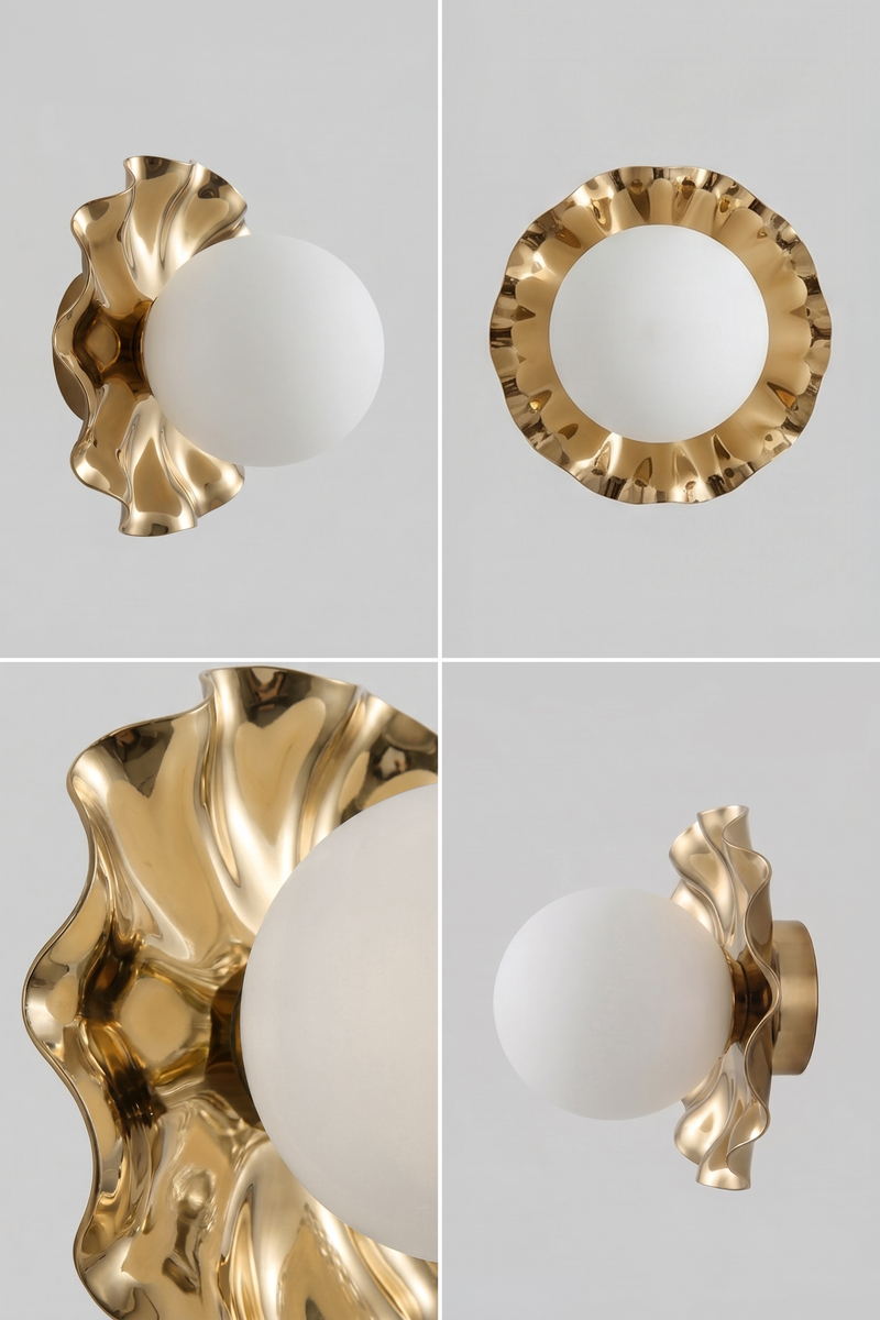 Lea Lampe - gylden | opal glas