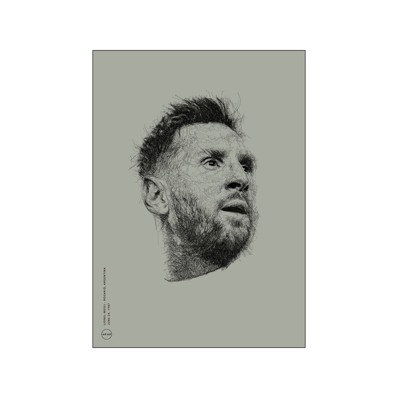 Lionel Messi - Beige 30x40