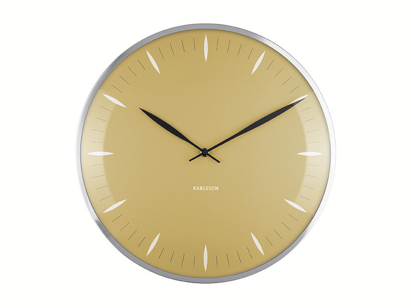 Wall clock  leaf mustard