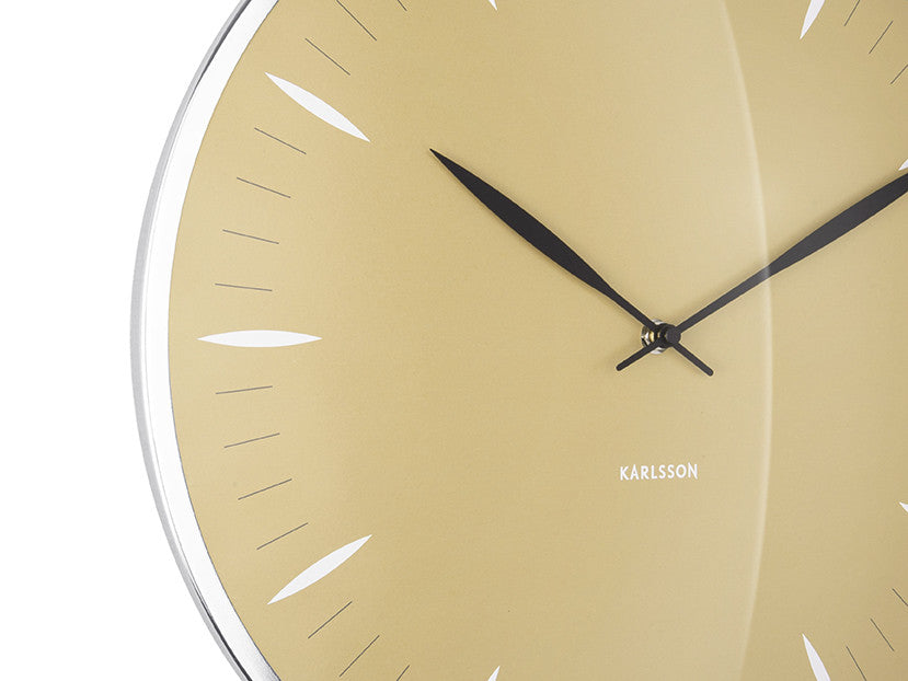 Wall clock  leaf mustard