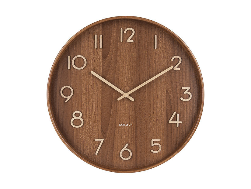 Wall Clock Pure Medium Dark wood