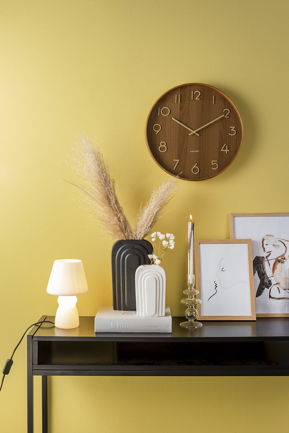 Wall Clock Pure Medium Dark wood