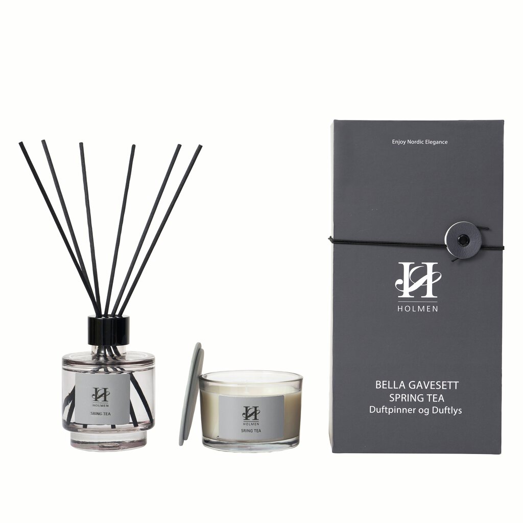 Bella - Gavesett med Duftlys 90g & Duftpinner 100ml, Spring Tea