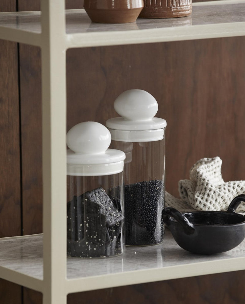 PLUM opbevaringsglas med låg i keramik