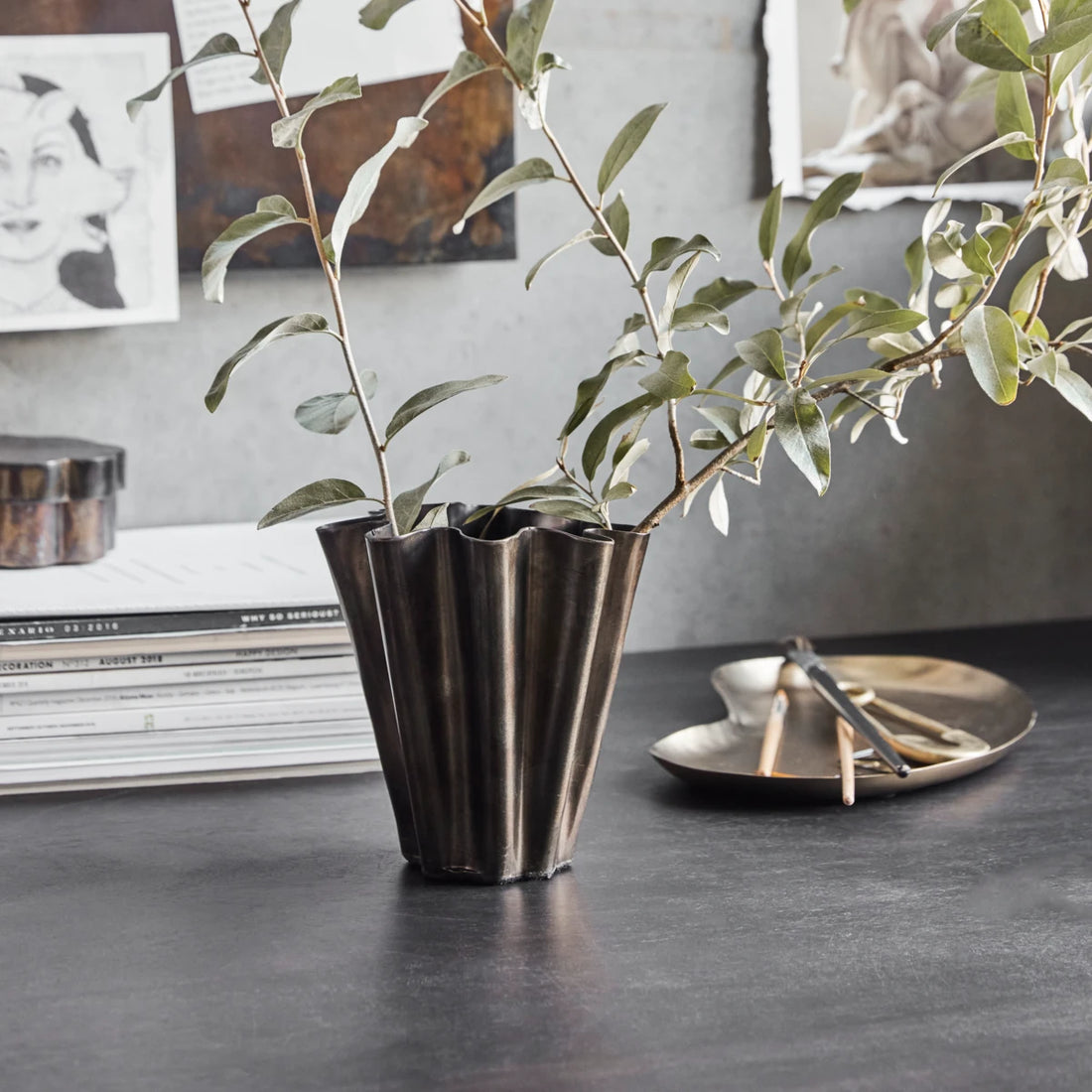 Vase, HDFlood, Antique brown