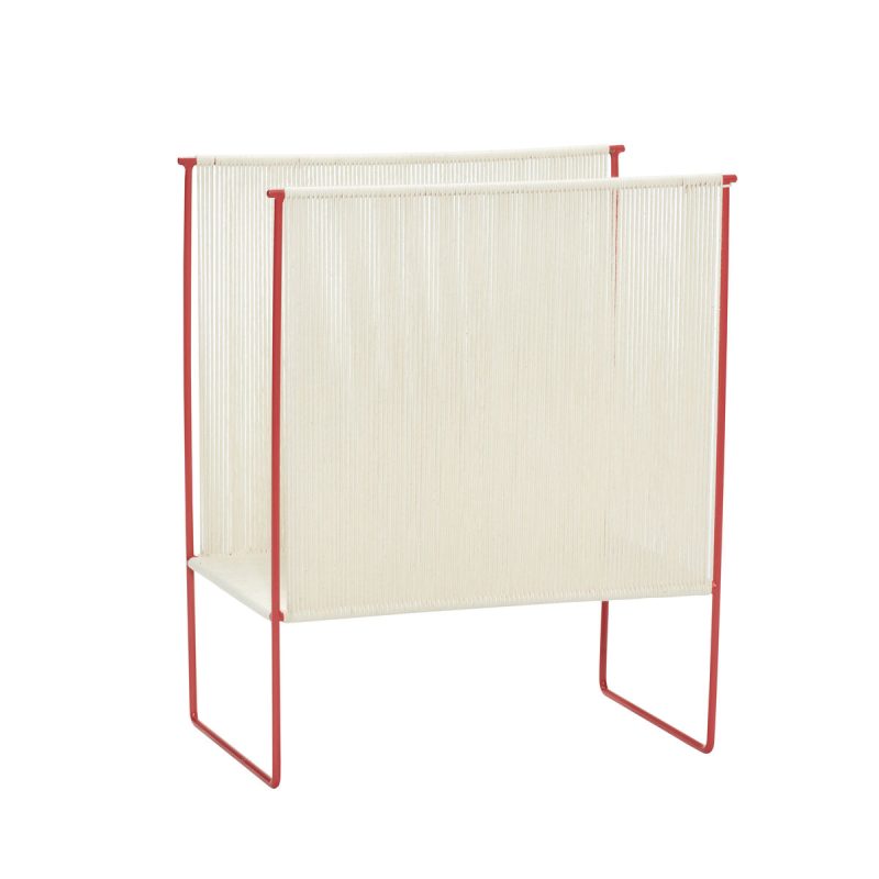 String magazine holder red/white